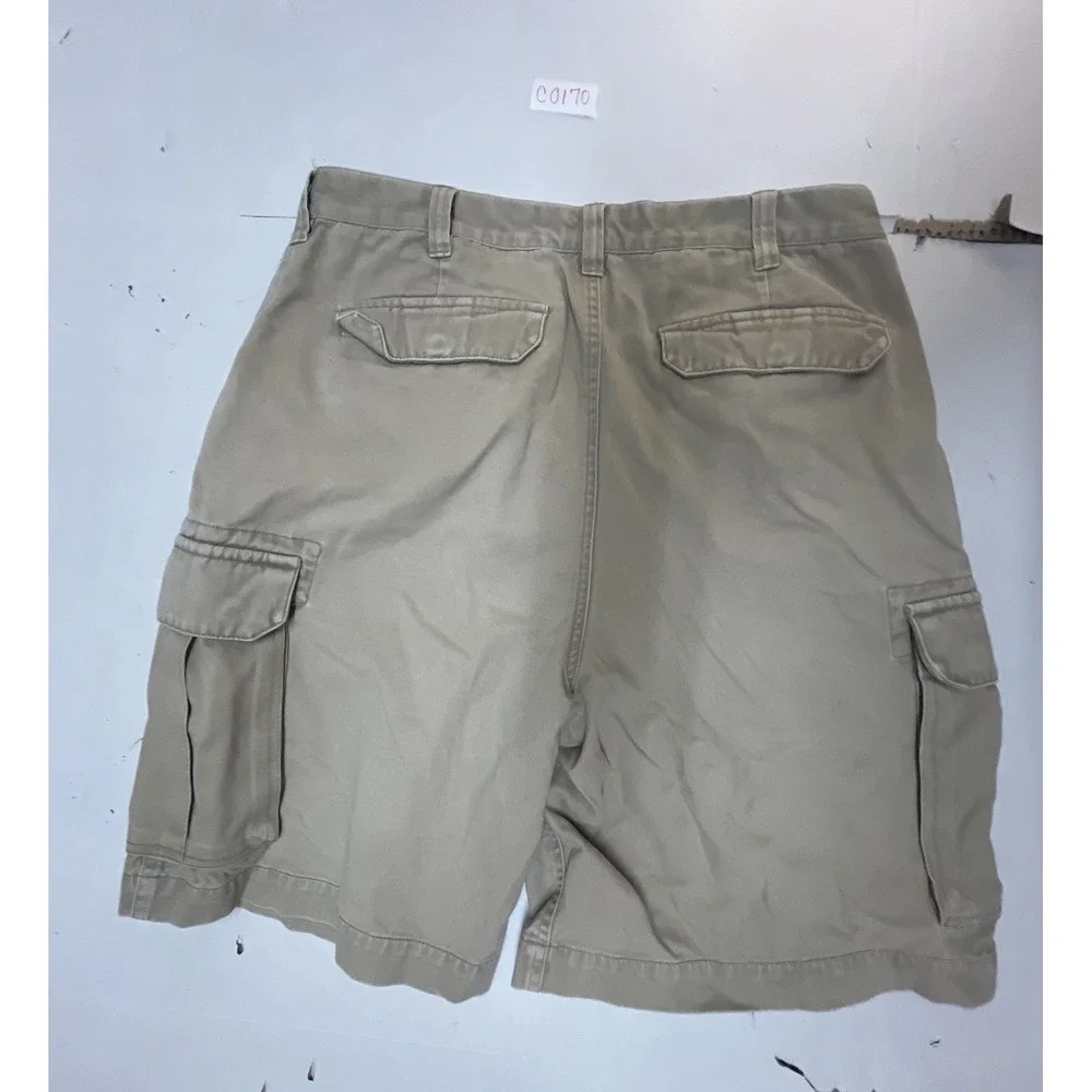 Tommy Hilfiger Mens Tan Khaki Cotton Cargo‎ Shorts Size 33 Classic Utility